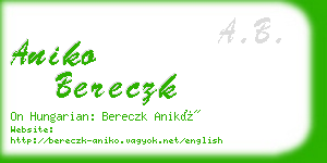 aniko bereczk business card